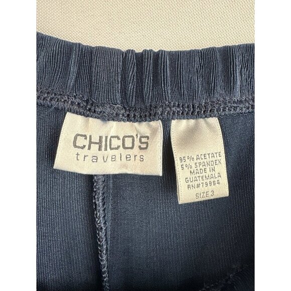 Women’s Chico’s Size 1XL Navy Blue Gaucho’s - Picture 4 of 4